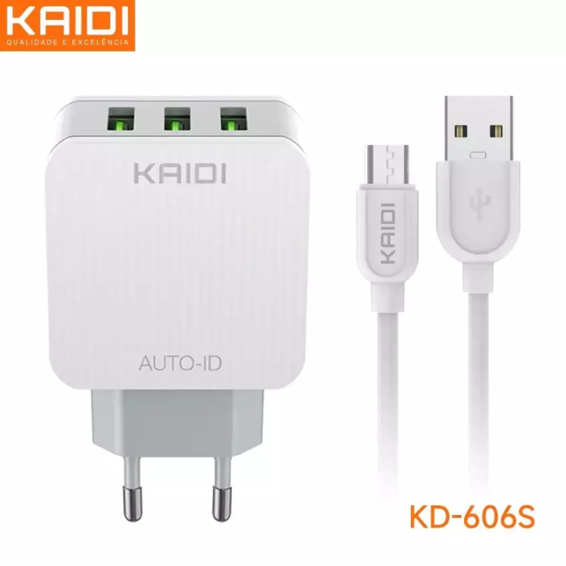 CARREGADOR KAIDI USB V8 KD-606S