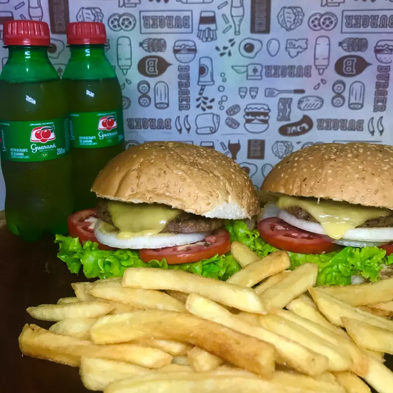 2 X burguer + Batata M + Refri 1Lt
