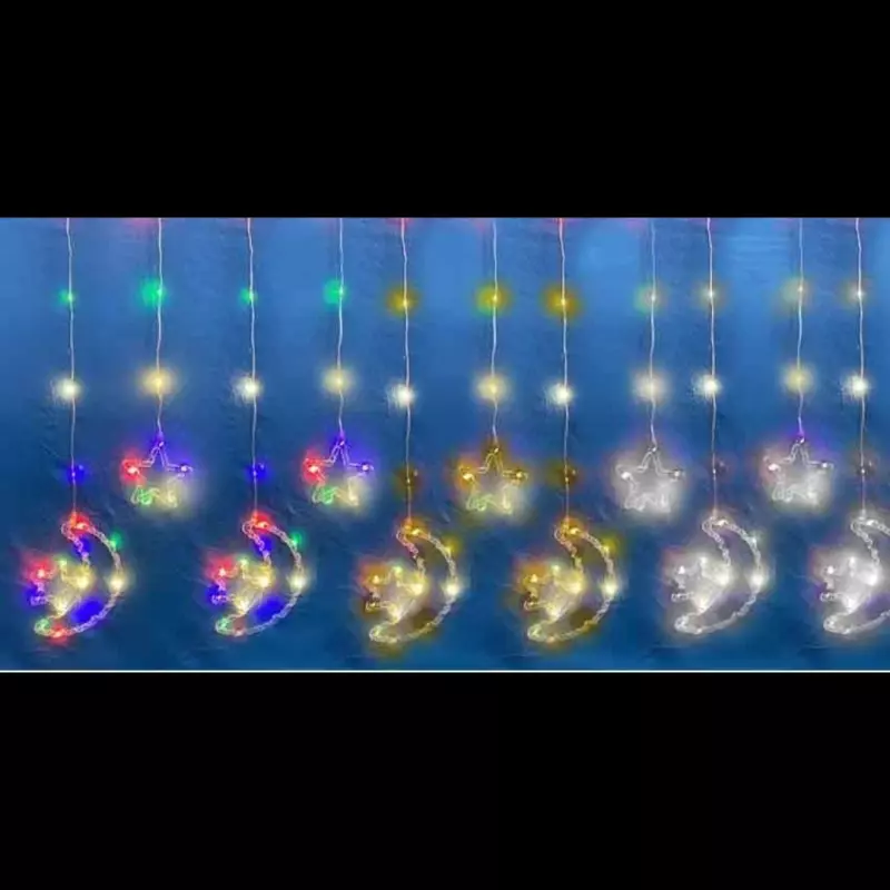 🌲LUZ CASCADA ESTRELLA CON LUNA✨