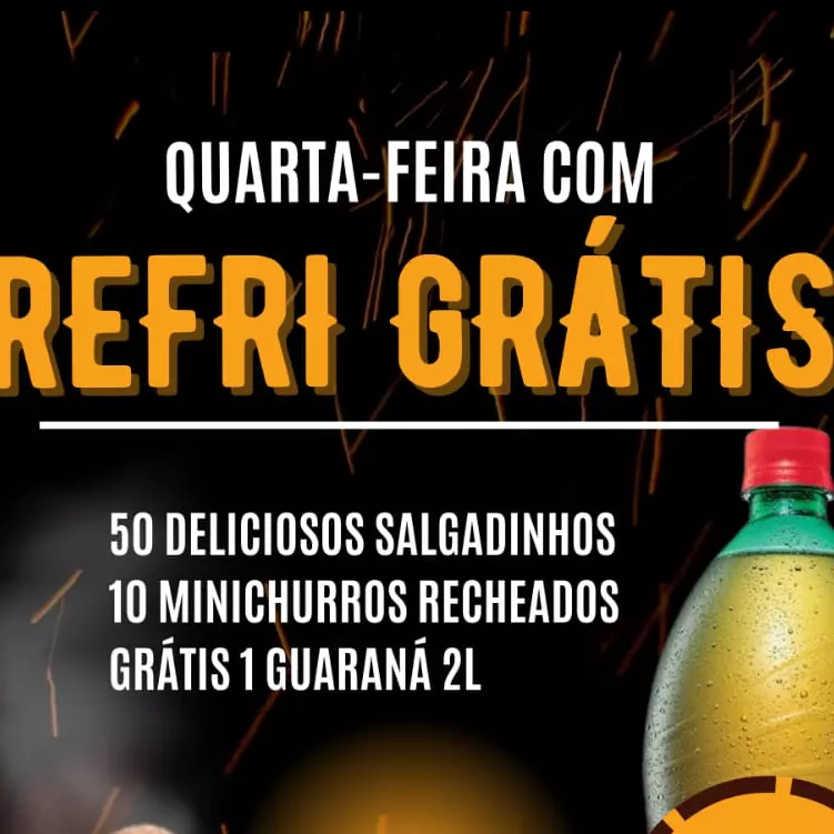 50salgado,10churros, GRÁTIS REFRI2L