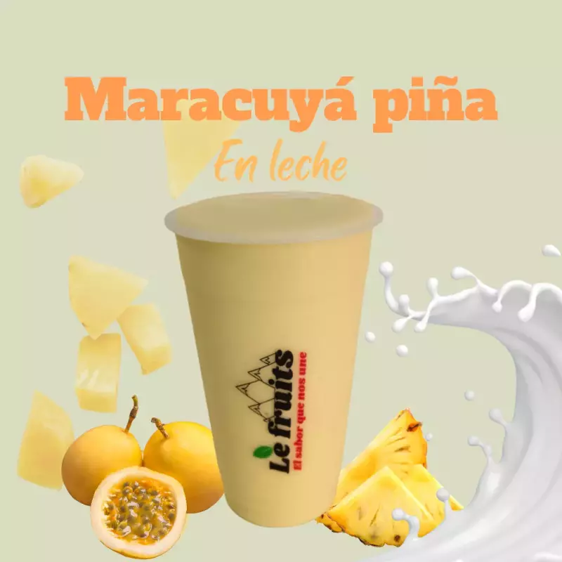 Maracuyá piña en leche