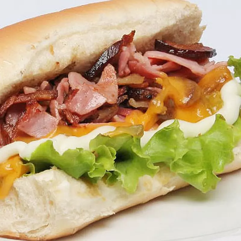 Hot dog bacon completo 1 salsichas