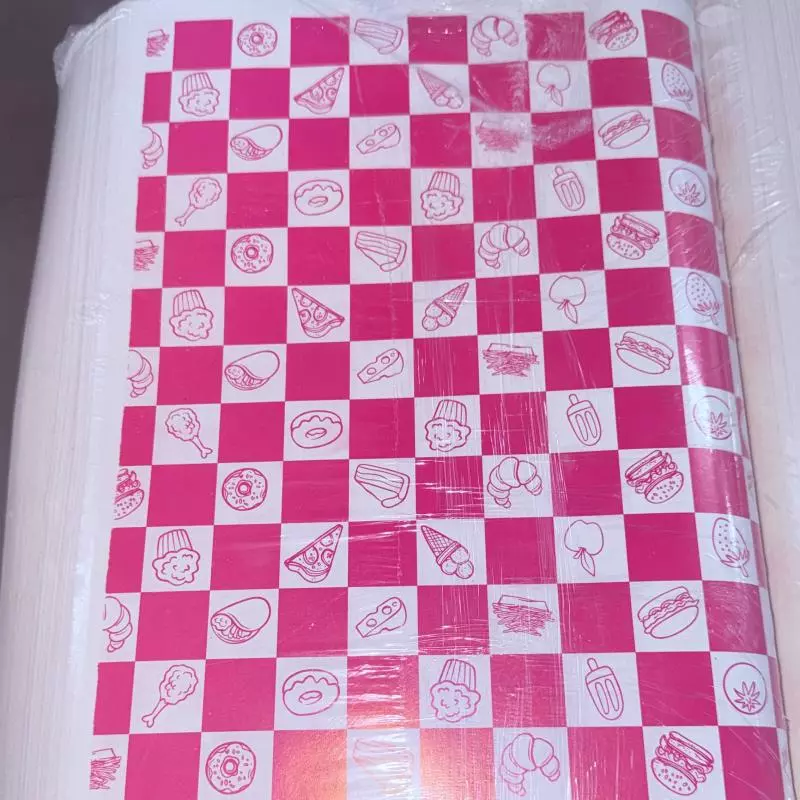 Papel Semi-Graso Rojo Cuadro Grande