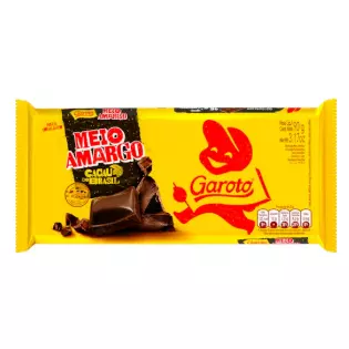 Barra Garoto Meio Amargo 90g