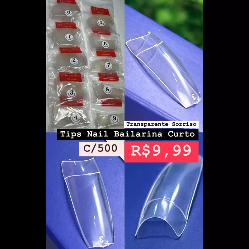 Tips Nail Bailarina Curt. COD:20