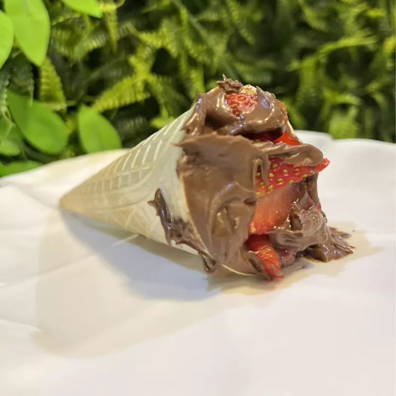 Casquinha morango com nutella