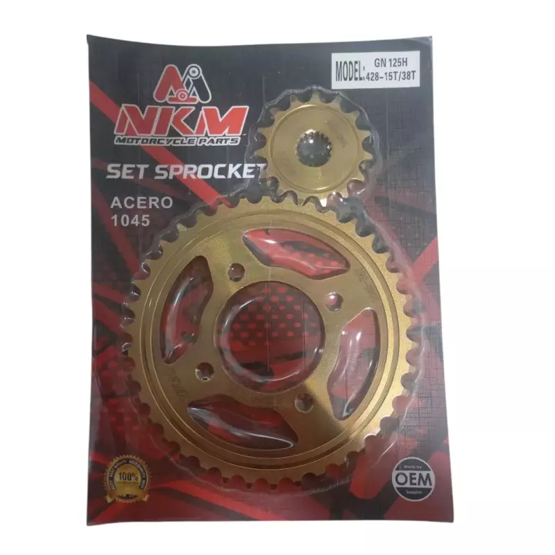 SET SPROCKET GN125H 15X38 ORO NKM
