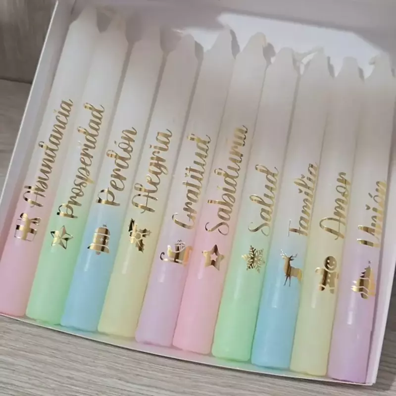 Velas 15cm difuminado con deseos dor