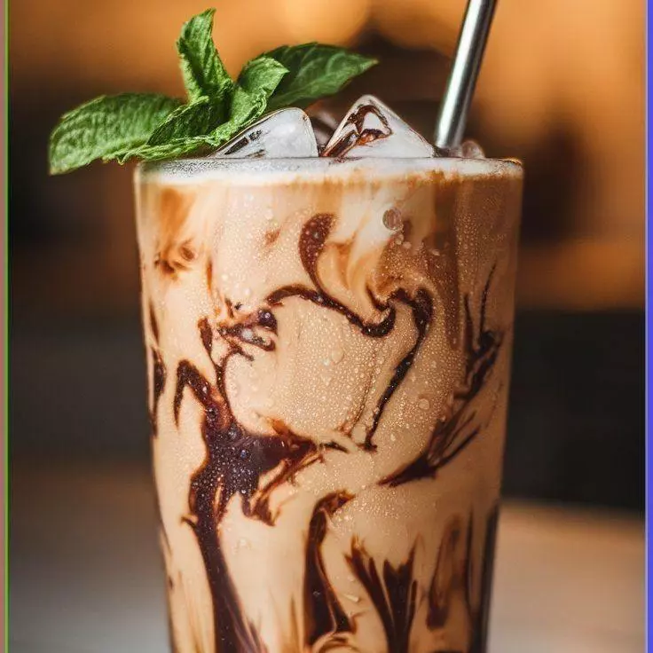 Mint mocha iced coffee