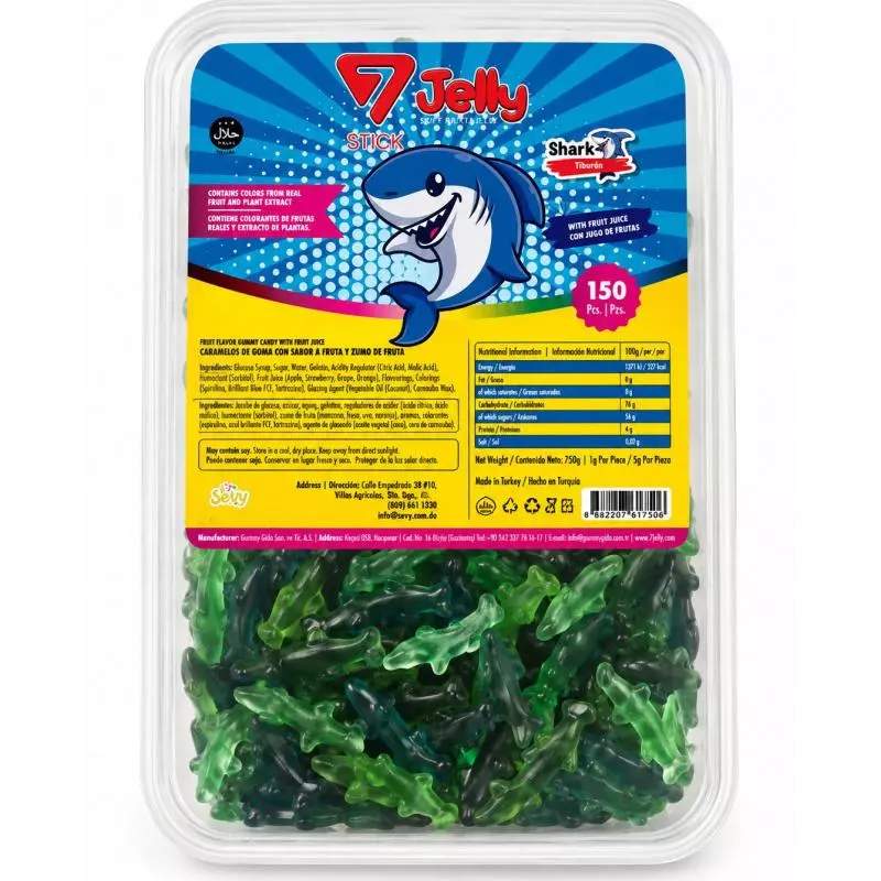 Caja gummies sharks green