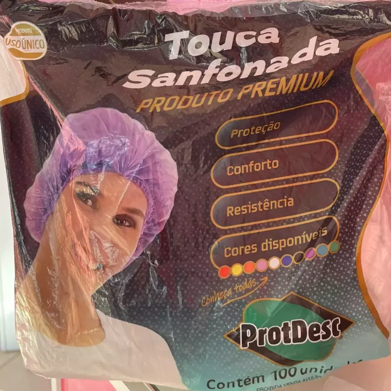 Touca Branca/Rosa/Preta C/ 100