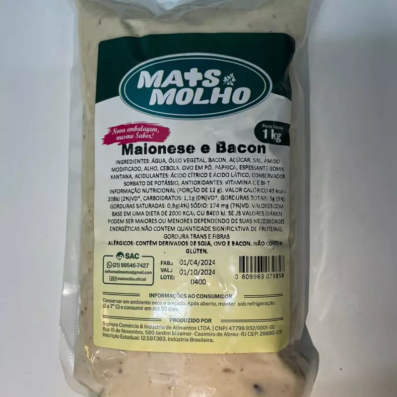 Molho Maionese e Bacon 1kg