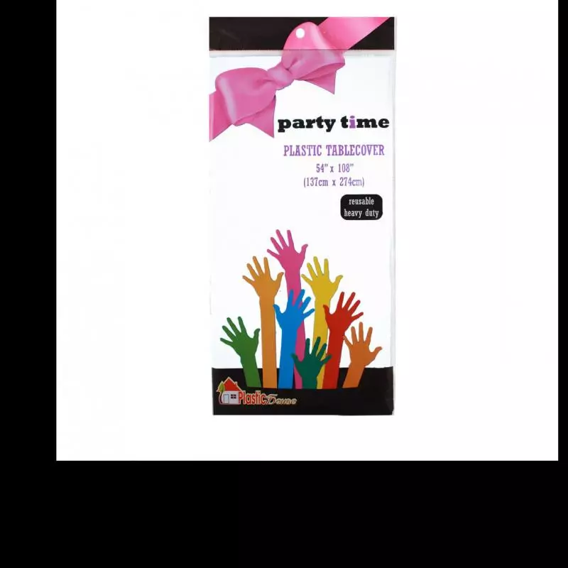 SKU 12767 PLASTIC TABLE COVER.WHITE