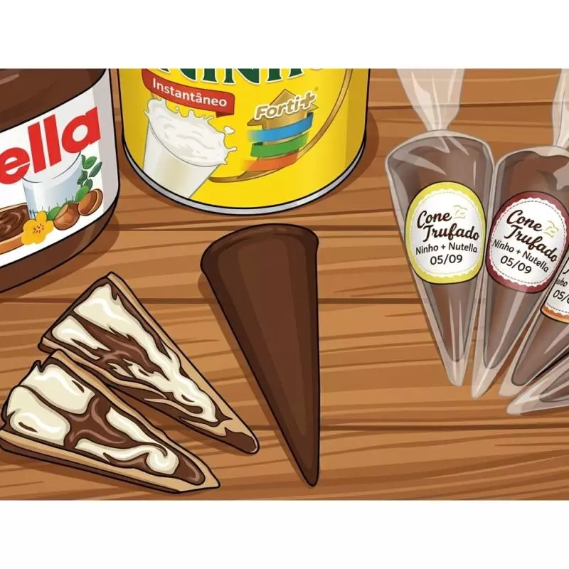 Cone caseiro de Ninho com Nutella