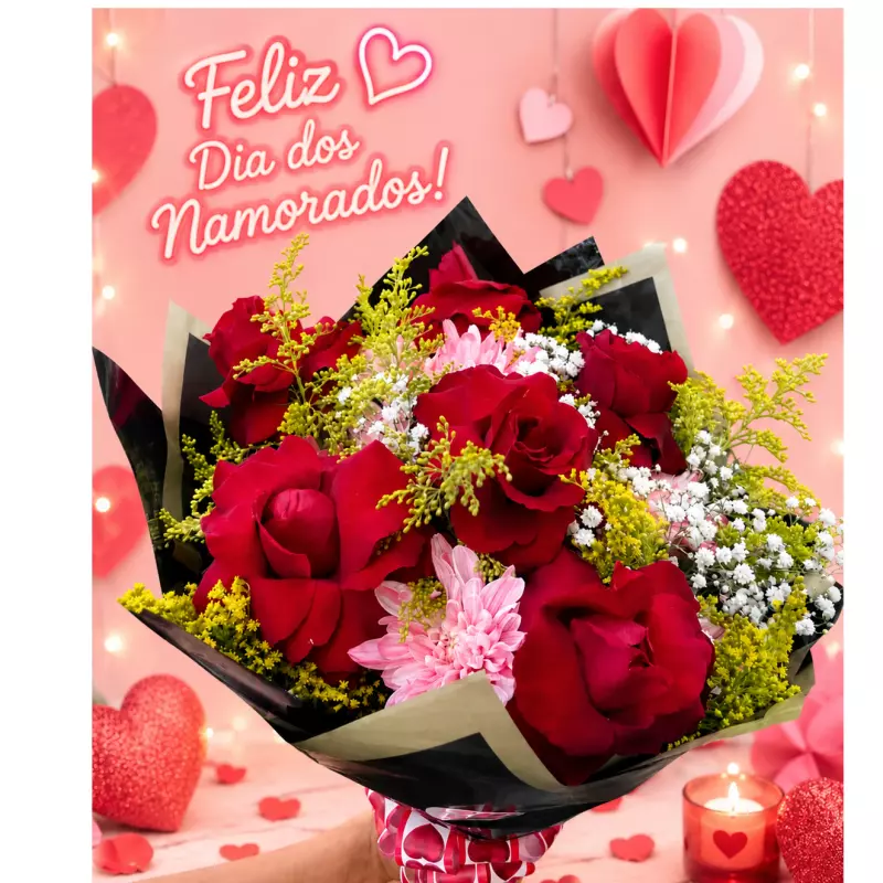 BUQUÊ CLÁSSICO 6 ROSAS