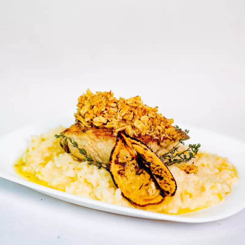 FILHOTE DE CASTANHA E RISOTO CÍTRICO