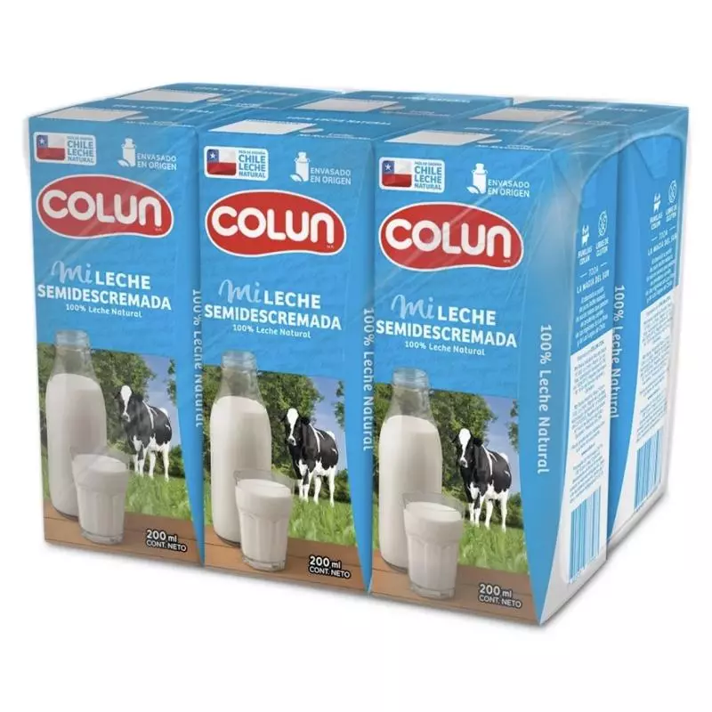 Pack leche semi descremada 6x200cc