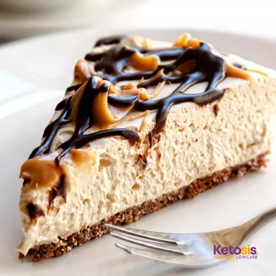 Cheesecake Snicker Keto (porción)