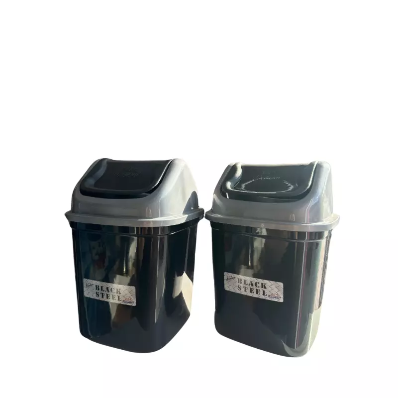 LIXEIRA PRETA BASCULANTE - 7L