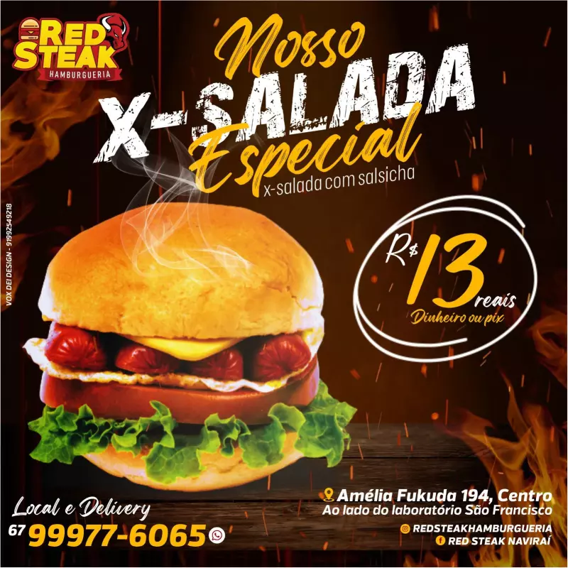 X-salada ESPECIAL - PROMOÇÃO!