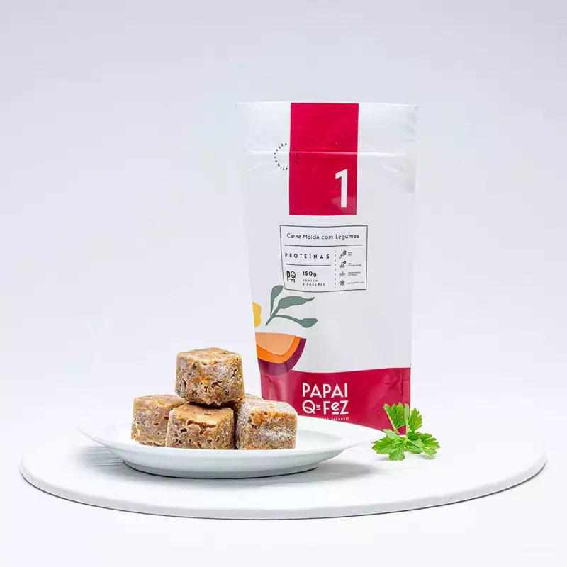 Carne moída c/ legumes +6m