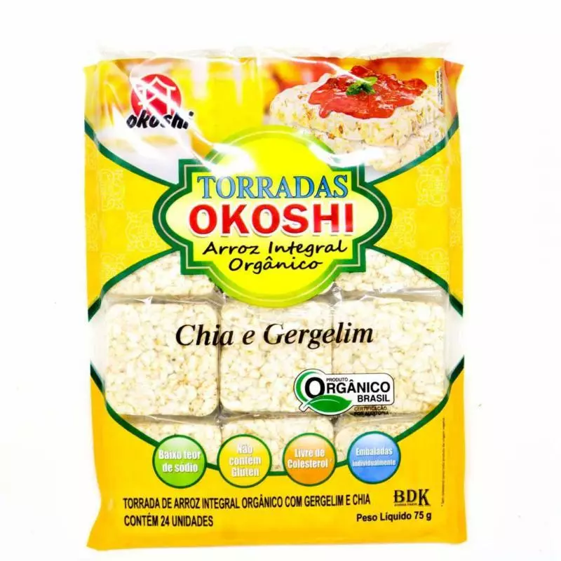 Torradas Arroz Integral Chia e Gergelim 75g