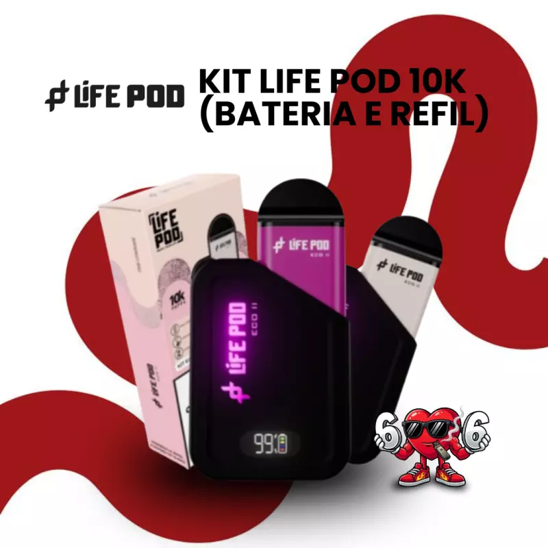 KIT LIFE POD 10K (Refil e Bateria)