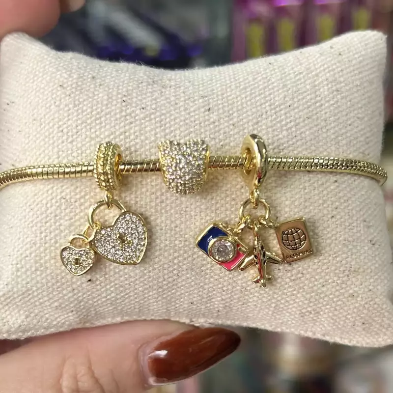 Pulsera Pandora corazones viaje