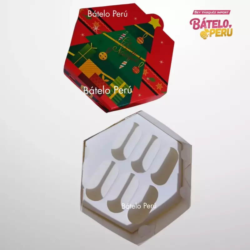 CAJA HEXAGONAL X6 NAVIDAD