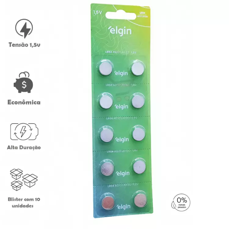BATERIA ELGIN 1.5V LR54 AG10 LR1130