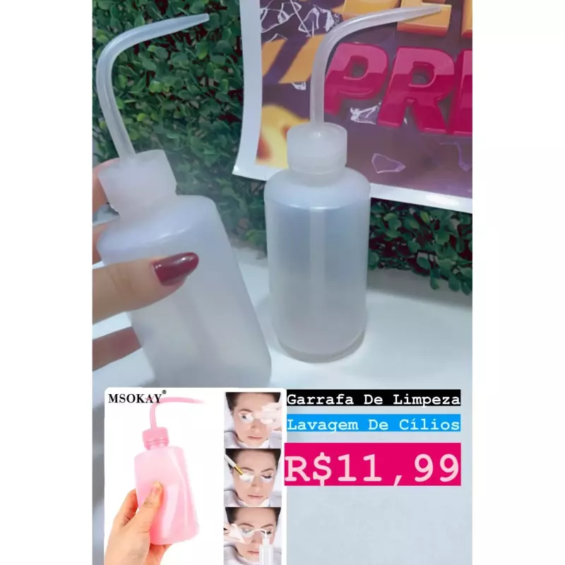 Garrafa Limpeza Cílios Rosa