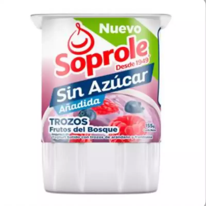 Yoghurt sin azúcar trozos frutos del