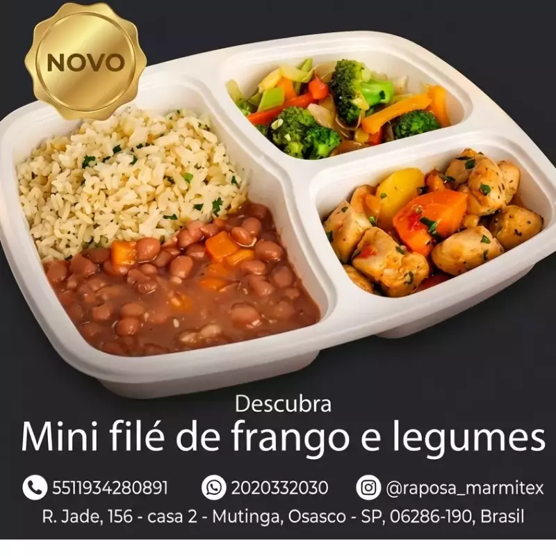 Mini filé de frango e legumes