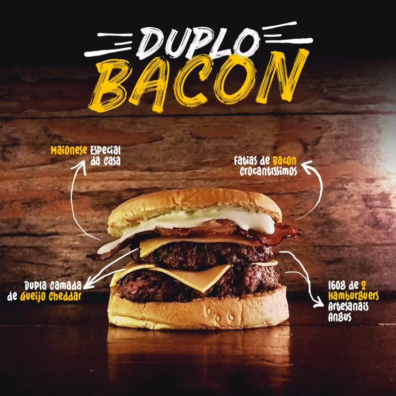 Duplo Bacon (o mais vendido)