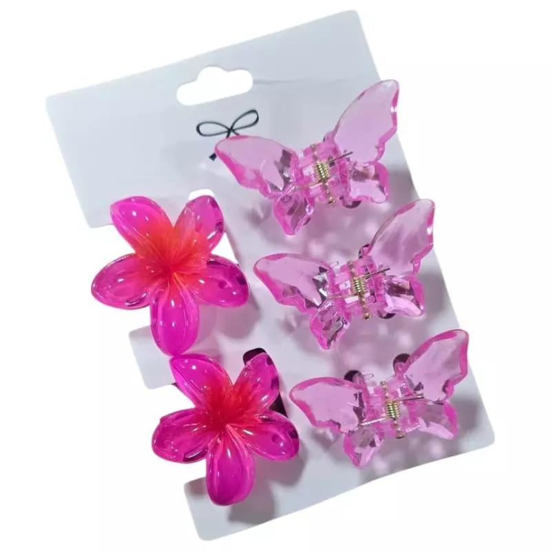 KIT PIRAMHA FLOR/BORBOLETA 5x1-rosa