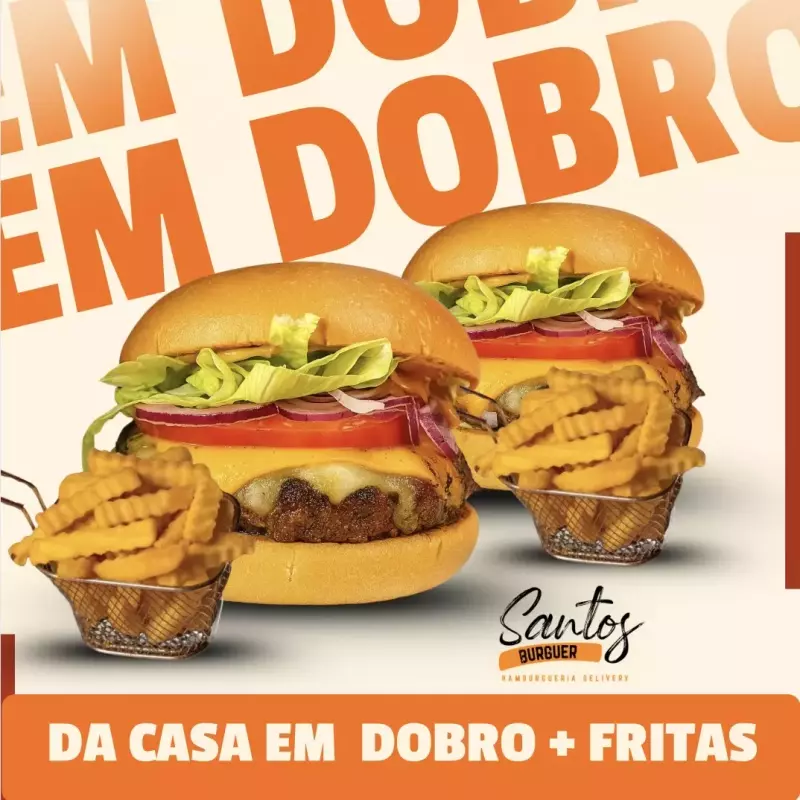 Burguer da Casa em Dobro + Fritas