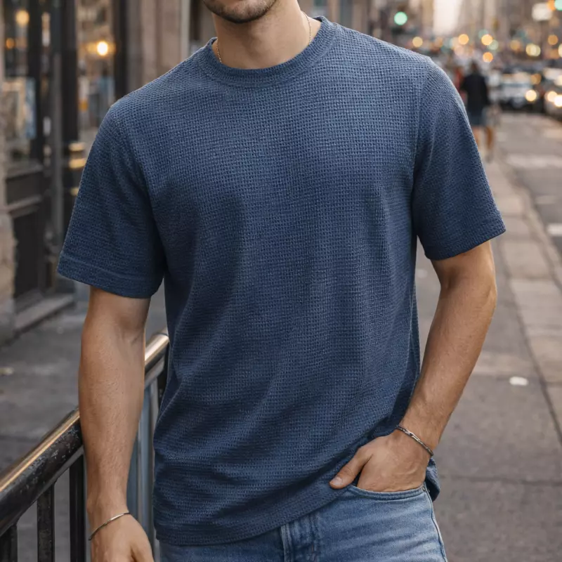 Camiseta Texturizada Azul