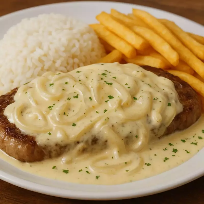 Bife ao molho  branco