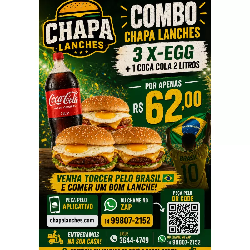 Combo 3 X-EGG + 1 coca 2 litros
