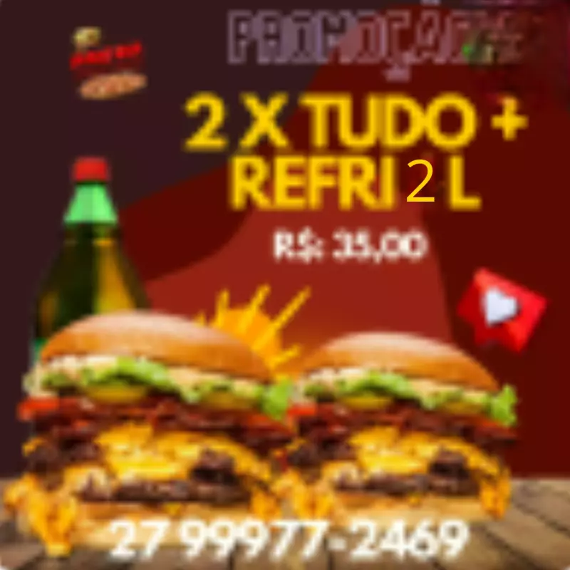 2 X TUDO + REFRIGERANTE 2 LITROS