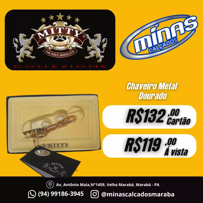 Chaveiro Metal Dourado RF:CHABR