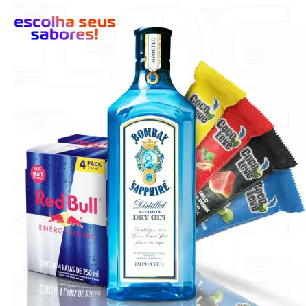 Gin Bombay Sapphire Com Red Bull