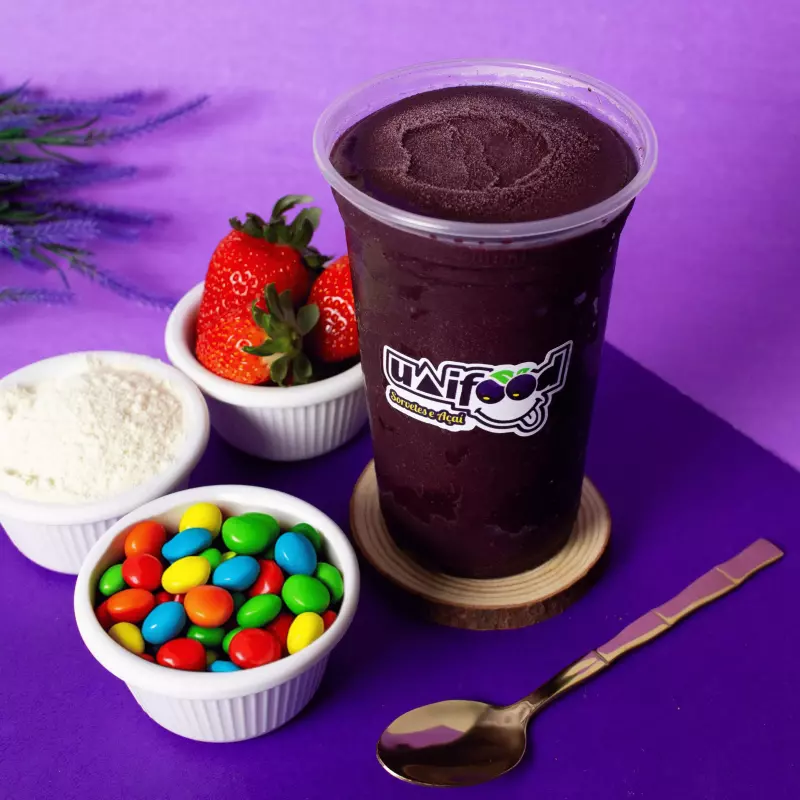 Açaí 500 ML com 3 adicionais