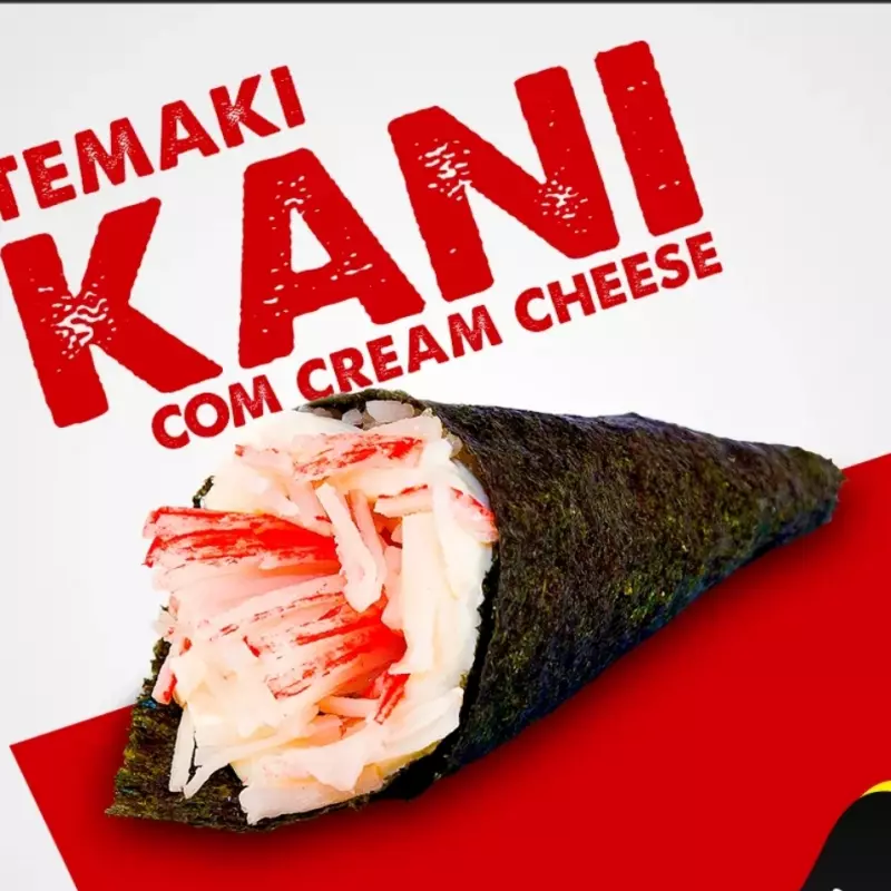 Temaki de kani com creme cheese