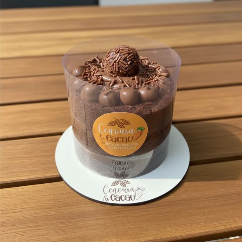 BOLO DE BRIGADEIRO NO ACETATO.