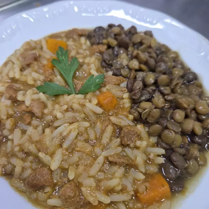 Carreteiro com lentilha