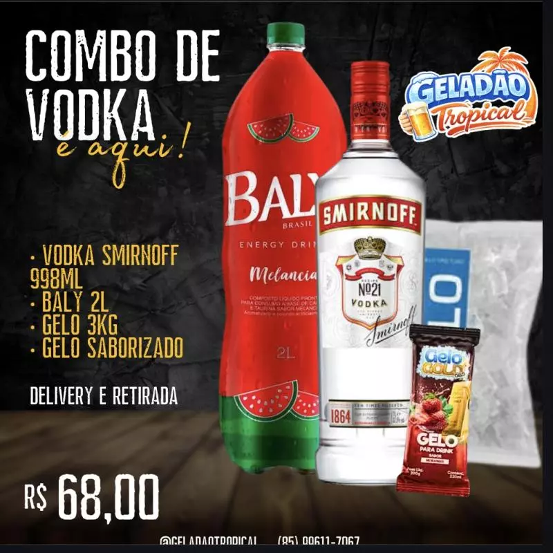 COMBO Vodka Smirnoff+Gelo+Baly 2L