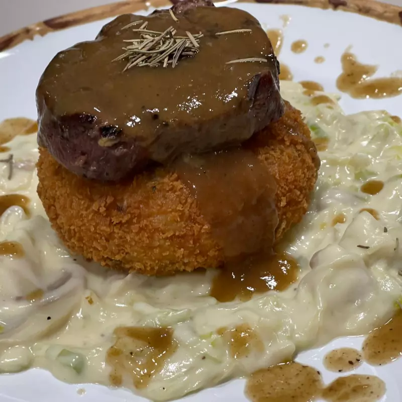 Medalhão risoto frito