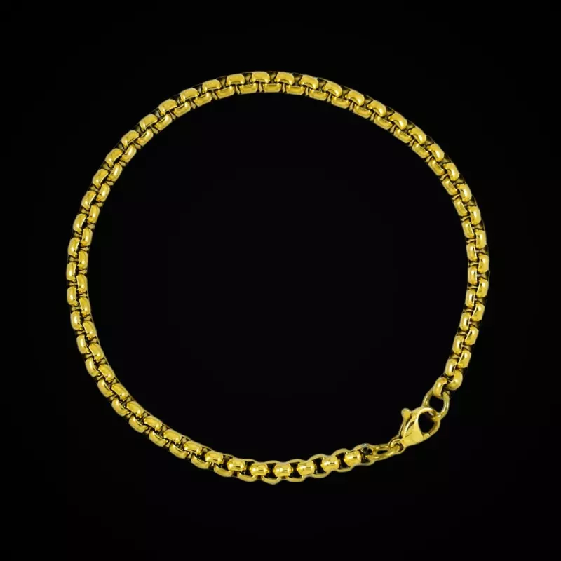 4mm Gold Box Bracelet