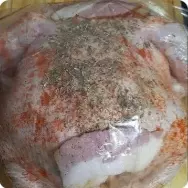 Frango desossado recheio farofa